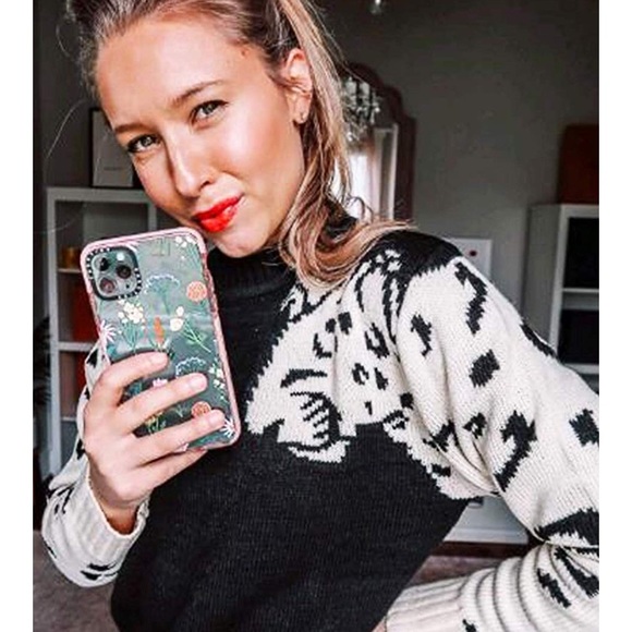 Leopard Printed Knit Pullover Cropped Sweater Tops - Picture 3 of 6